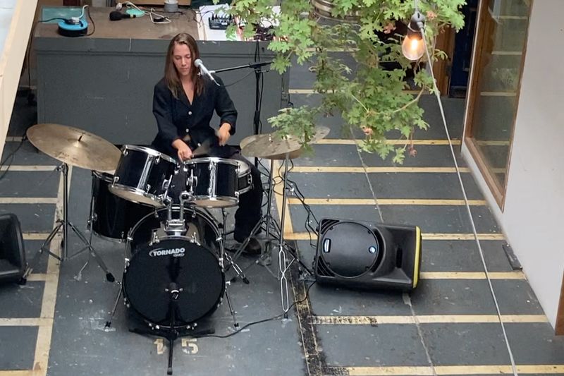 Drumming performance by Vida Vojic